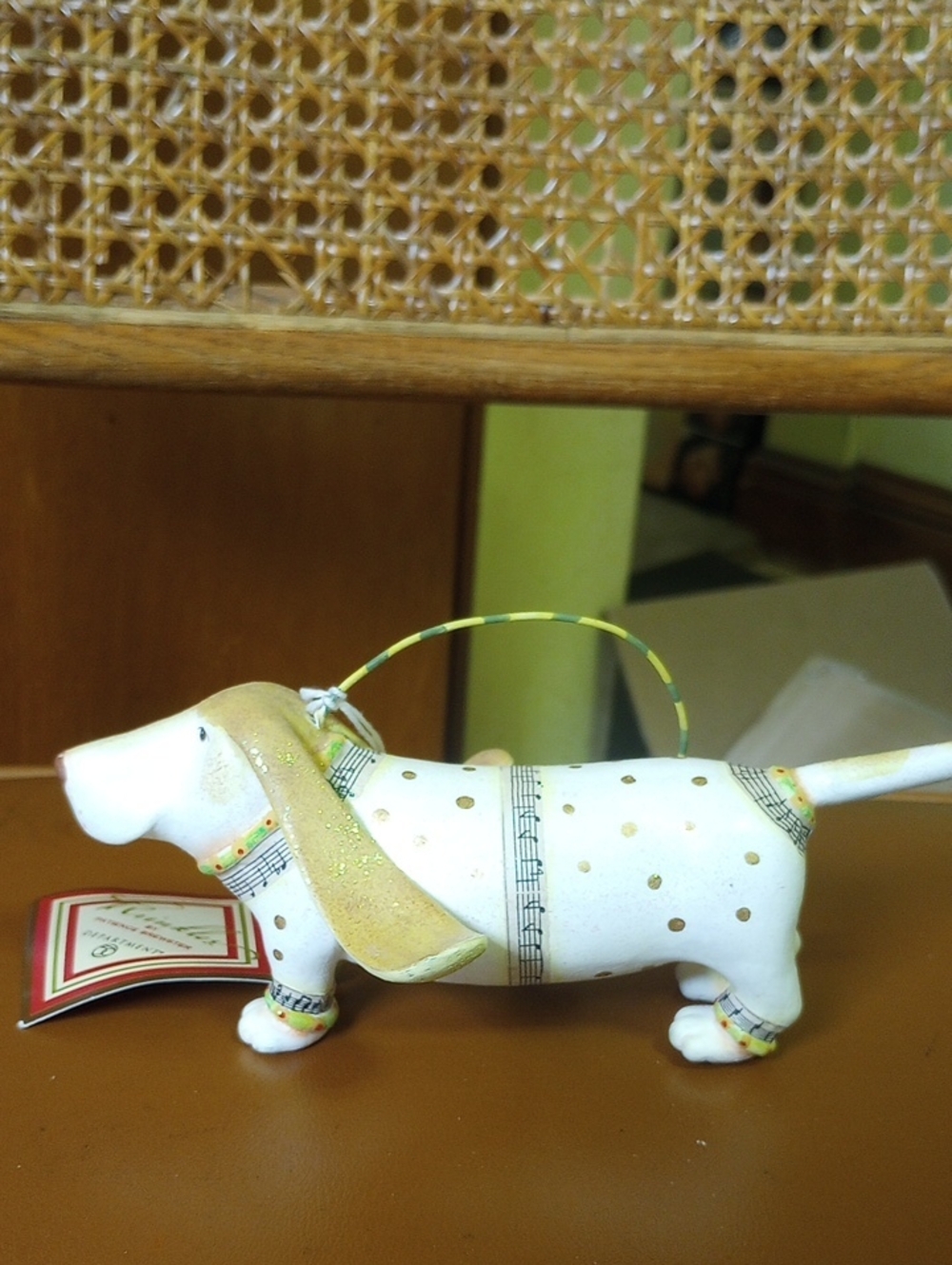 NWT Krinkles by Patience Brewster Dog Decor w/ Musical Notes & Gold Polka Dots - Picture 5 of 9